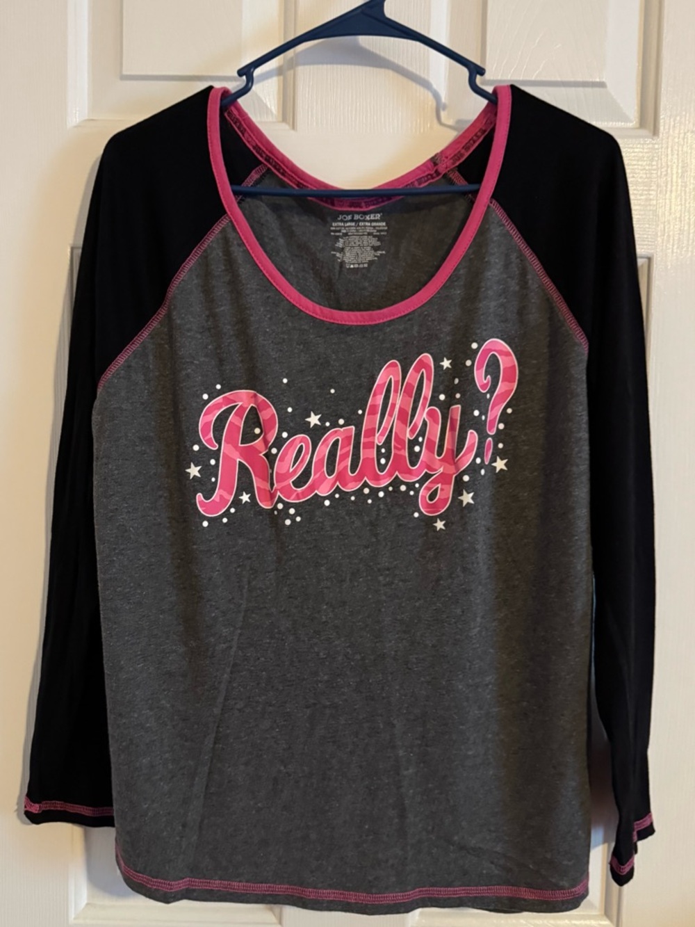Joe Boxer Charcoal Tee with Pink Trim
